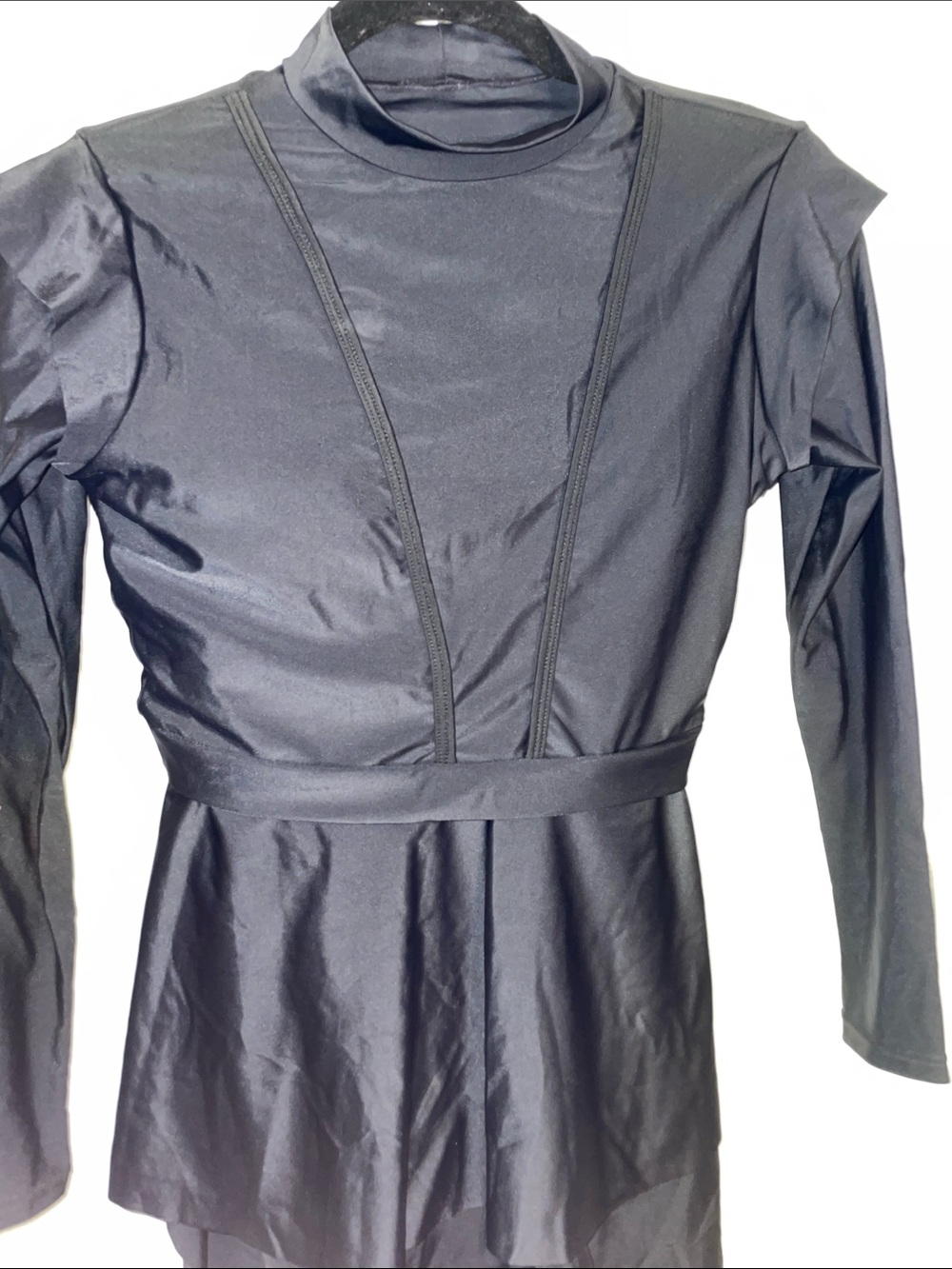 WOMENS Asymmetric Skirt LS Skating/Swim Elastic Dress Top only S